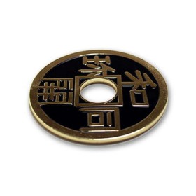 Chinese Coin (Black - Ike Dollar Size) by Royal Magic