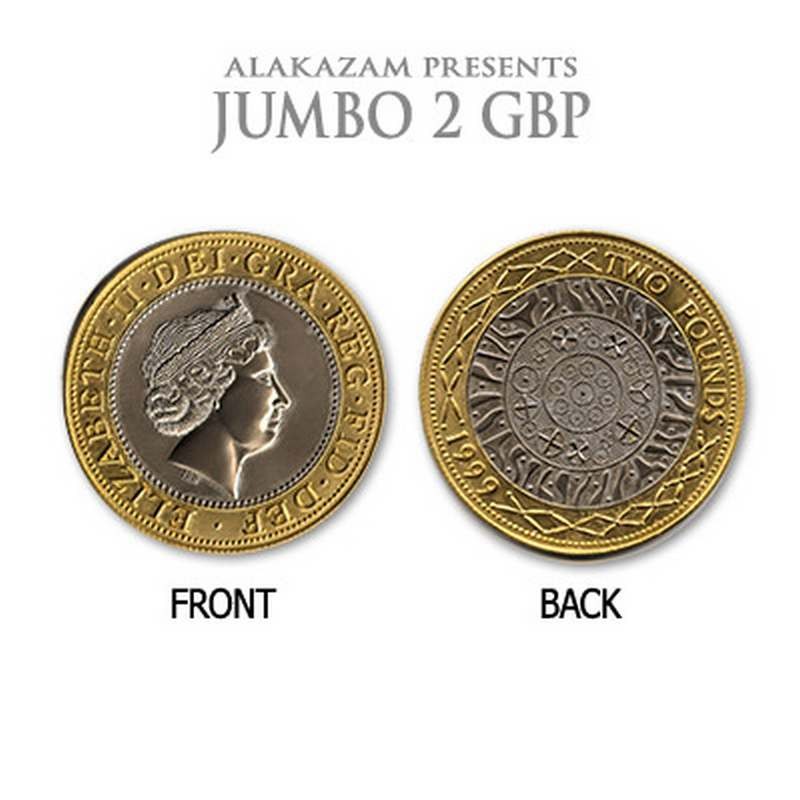 Jumbo Coin 2 GBP (2.75 inches) by Alakazam