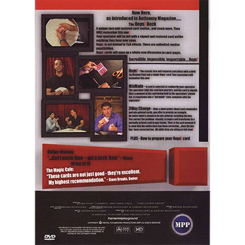 DVDs de Magia DVD – Baraja Oops de Michael Daniels (incluye baraja) TiendaMagia - 2
