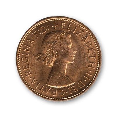 Moneda de Penique Inglés (sin trucar)