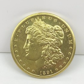Magic with Coins Regular coin - Replica Golden Morgan Tango Magic - 1