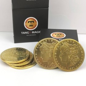 Magic with Coins Expanded Shell plus 4 coins - Replica Golden Morgan Tango Magic - 2