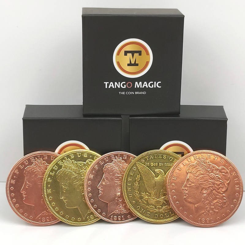 Magia con Monedas Hopping Half (dorada/cobre) - Replica Golden Morgan Tango Magic - 1