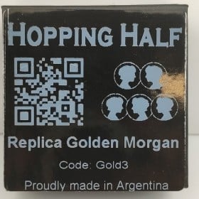 Magia con Monedas Hopping Half (dorada/cobre) - Replica Golden Morgan Tango Magic - 2