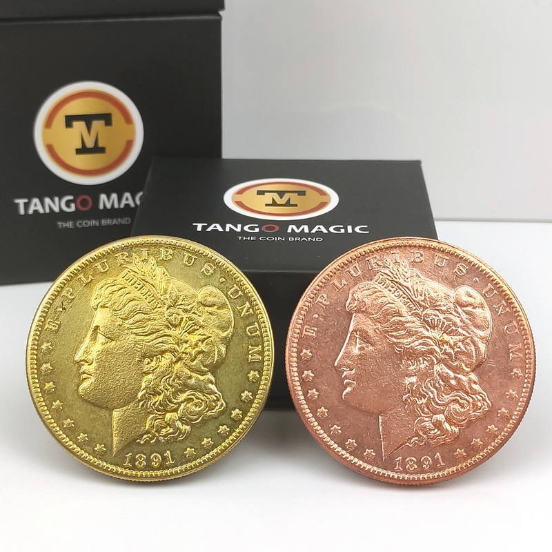Magia con Monedas Scotch y Soda Magnética (dorada/cobre) - Replica Golden Morgan Tango Magic - 1
