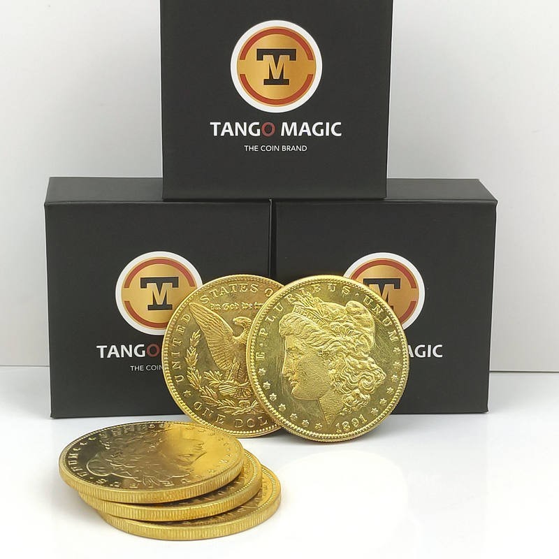 Magia con Monedas TUC y 3 monedas - Replica Golden Morgan Tango Magic - 2