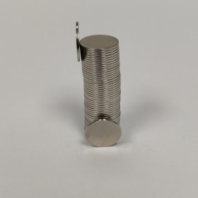 Imán de Neodimio - disco Ø 10 mm, alto 0,6 mm, N35, niquelado 