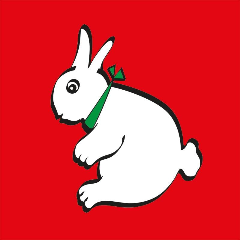 Pañuelo de Seda Conejo-Pato 45cm. - Rojo