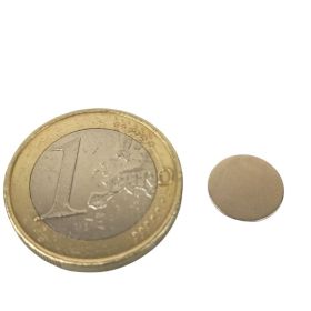 Disc magnet Ø 10 mm, height 0,6 mm Neodymium, N35, nickel-plated 
