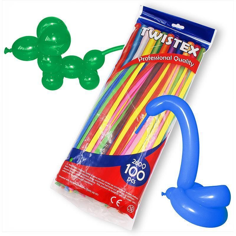 Globos para globoflexia 260 - 100 globos de colores surtidos 